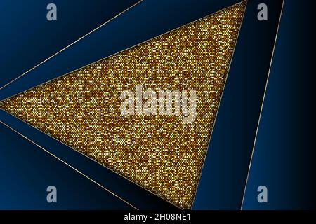 Abstract blue and gold background luxury with golden glittering. Vector illustration.Eps10 Stock Vector