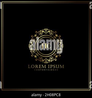 HC Initial Letter Luxury Logo template in vector for Restaurant, Royalty, Boutique, Cafe, Hotel, Heraldic, Jewelry, Fashion and other vector illustrat Stock Vector