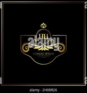 HH Initial Letter Luxury Logo template in vector for Restaurant, Royalty, Boutique, Cafe, Hotel, Heraldic, Jewelry, Fashion and other vector illustrat Stock Vector