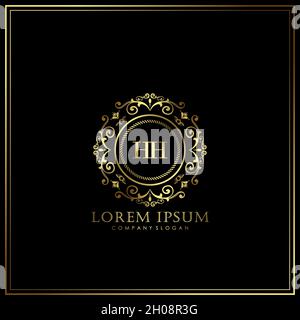 HH Initial Letter Luxury Logo template in vector for Restaurant, Royalty, Boutique, Cafe, Hotel, Heraldic, Jewelry, Fashion and other vector illustrat Stock Vector