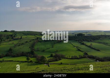 Upper Dovedale in Staffordshire Peak District National Park, Rural England UK, English farmland countryside Stock Photo