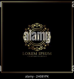 II Initial Letter Luxury Logo template in vector for Restaurant, Royalty, Boutique, Cafe, Hotel, Heraldic, Jewelry, Fashion and other vector illustrat Stock Vector
