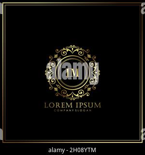 IM Initial Letter Luxury Logo template in vector for Restaurant, Royalty, Boutique, Cafe, Hotel, Heraldic, Jewelry, Fashion and other vector illustrat Stock Vector