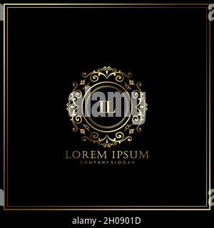 IL Initial Letter Luxury Logo template in vector for Restaurant, Royalty, Boutique, Cafe, Hotel, Heraldic, Jewelry, Fashion and other vector illustrat Stock Vector