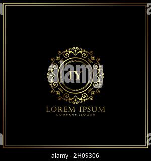 IY Initial Letter Luxury Logo template in vector for Restaurant, Royalty, Boutique, Cafe, Hotel, Heraldic, Jewelry, Fashion and other vector illustrat Stock Vector