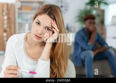 couple not talking after a pregnancy dispute Stock Photo