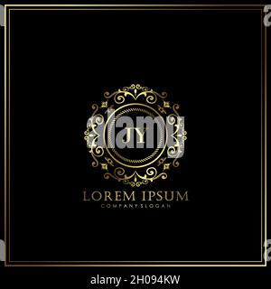 JY Initial Letter Luxury Logo template in vector for Restaurant, Royalty, Boutique, Cafe, Hotel, Heraldic, Jewelry, Fashion and other vector illustrat Stock Vector