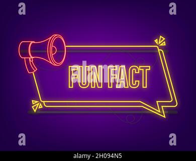 Fun fact neon icon on dark background. Vector stock illustration Stock Vector