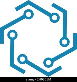 circuit technology logo vector template Stock Vector