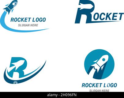 Rocket ilustration logo vector icon template Stock Vector