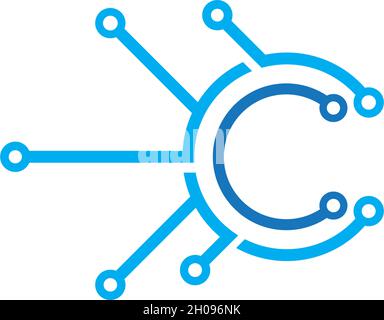 circuit technology logo vector template Stock Vector