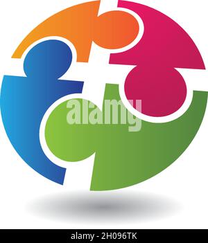Community, network and social icon design template Stock Vector