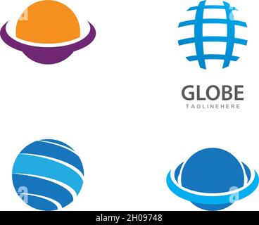 Globe tech logo vector template Stock Vector