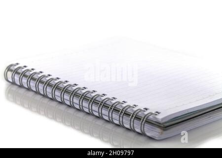 White spiral emty notebook on white background Stock Photo