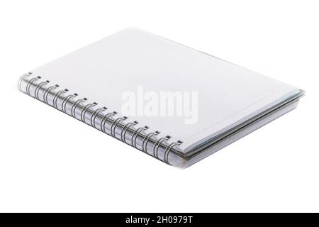 White spiral emty notebook on white background Stock Photo