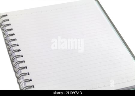 White spiral emty notebook on white background Stock Photo