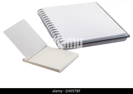 White spiral emty notebook on white background Stock Photo