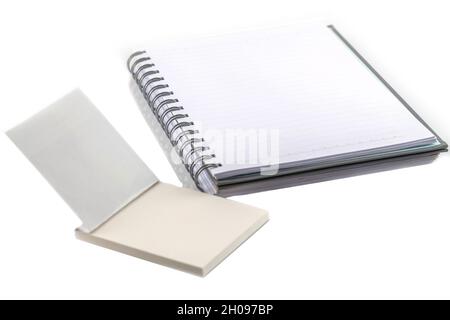 White spiral emty notebook on white background Stock Photo
