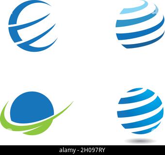 Globe tech logo vector template Stock Vector