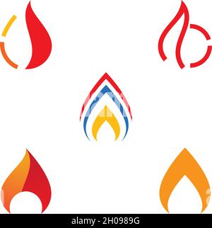 Fire flame Logo Template vector icon Oil, gas and energy logo concept Stock Vector