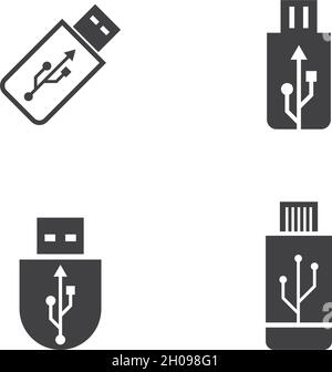 USB data transfer icon vector template Stock Vector