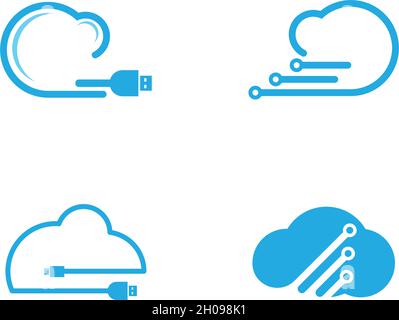 cloud technology logo vector template Stock Vector