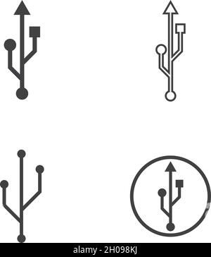 USB data transfer icon vector template Stock Vector