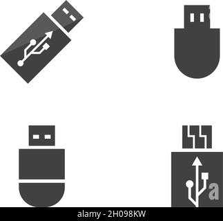 USB data transfer icon vector template Stock Vector