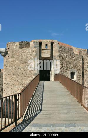 The Royal Castle of Collioure is located in the Eastern Pyrenees, in the Occitania region.France Stock Photo