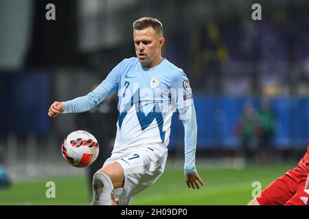 Maribor, Slovenia. 11th Oct, 2021. Josip Ilicic of Slovenia seen in action during the 2022 FIFA World Cup Group H Qualifier match between Slovenia and Russia. (Final score; Slovenia 1:2 Russia) Credit: SOPA Images Limited/Alamy Live News Stock Photo