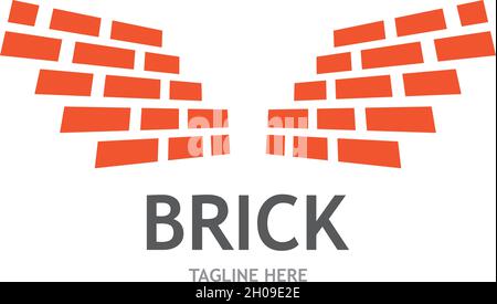 Brick wall logo vector ilustration design Stock Vector