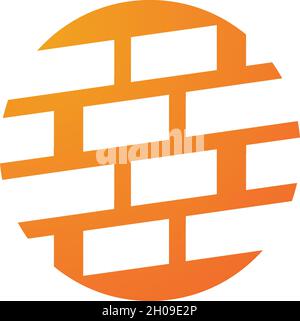 Brick wall logo vector ilustration design Stock Vector