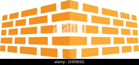 Brick wall logo vector ilustration design Stock Vector