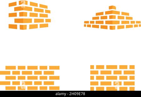 Brick wall logo vector ilustration design Stock Vector
