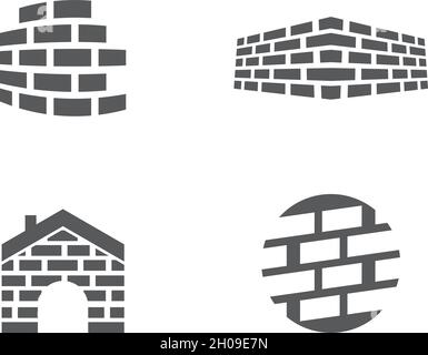 Brick wall logo vector ilustration design Stock Vector