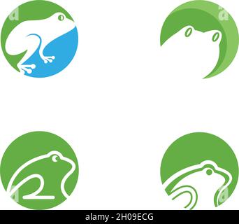 Frog Logo Template vector illustration Stock Vector