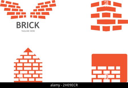 Brick wall logo vector ilustration design Stock Vector