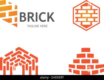 Brick wall logo vector ilustration design Stock Vector