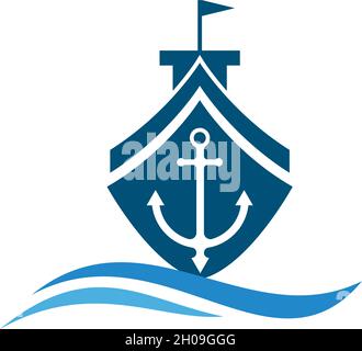 cruise ship Logo Template vector icon design Stock Vector