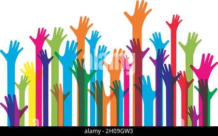 Hands up background ilustration vector template Stock Vector