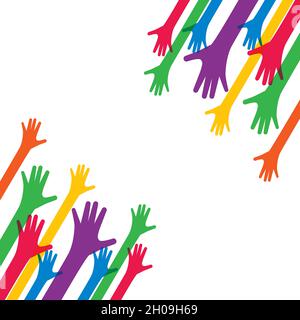 Hands up background ilustration vector template Stock Vector