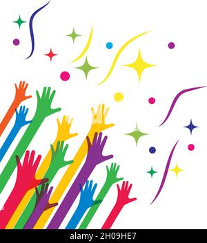 Hands up background ilustration vector template Stock Vector