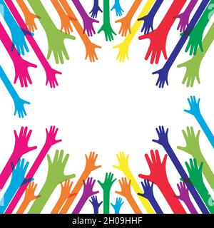 Hands up background ilustration vector template Stock Vector