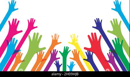 Hands up background ilustration vector template Stock Vector