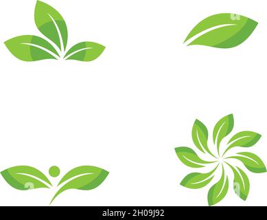 Green leaf logo ecology nature element vector Stock Vector