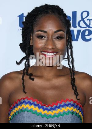 West Hollywood, United States. 11th Oct, 2021. WEST HOLLYWOOD, LOS ANGELES, CALIFORNIA, USA - OCTOBER 11: Kareen Ulysse arrives at Travel and GIVE's 4th Annual 'Travel With A Purpose' Fundraiser With Lisa Vanderpump (Fundraiser to Benefit Teletherapy Program and Communities in Haiti Affected by Earthquake) held at TOM TOM Restaurant and Bar on October 11, 2021 in West Hollywood, Los Angeles, California, United States. (Photo by Xavier Collin/Image Press Agency/Sipa USA) Credit: Sipa USA/Alamy Live News Stock Photo