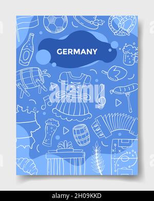 germany nation country with doodle style for template of banners, flyer, books, and magazine cover vector illustration Stock Photo