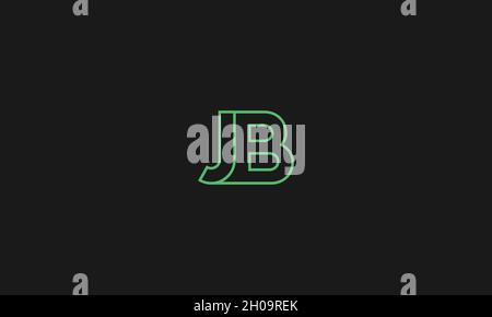 LETTERS JB LOGO DESIGN WITH NEGATIVE SPACE EFFECT FOR ILLUSTRATION USE Stock Vector
