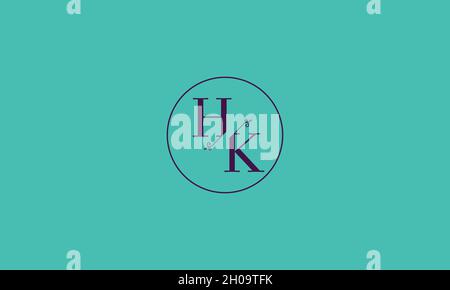 LETTERS HK LOGO DESIGN WITH NEGATIVE SPACE EFFECT FOR ILLUSTRATION USE Stock Vector