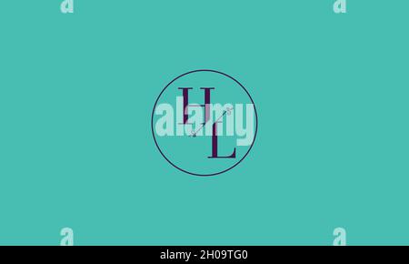 LETTERS HL LOGO DESIGN WITH NEGATIVE SPACE EFFECT FOR ILLUSTRATION USE Stock Vector